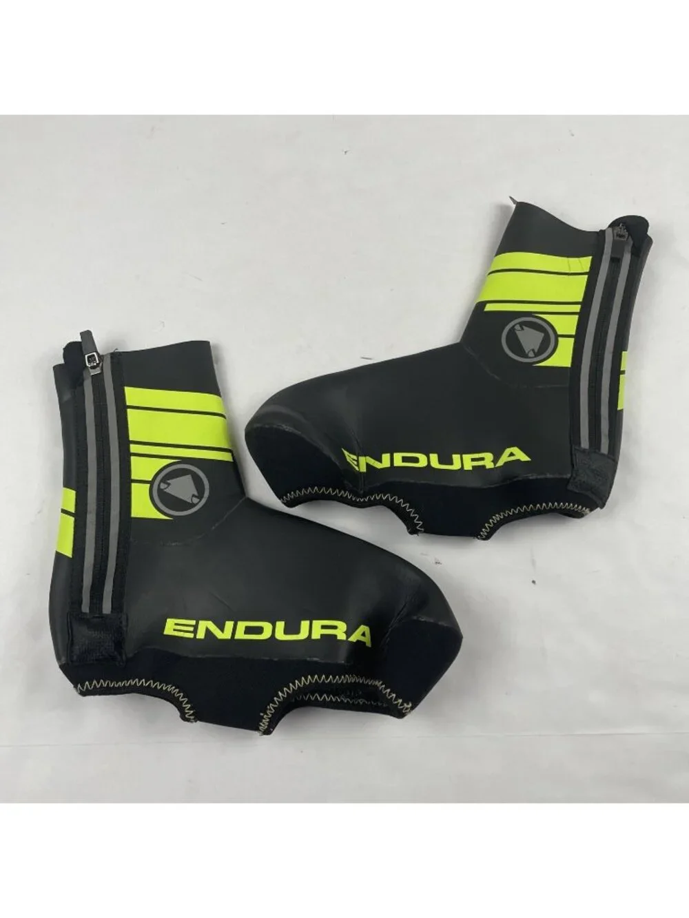 Endura Road Cycling Overshoes Yellow Waterproof Reflective Shoe Cover - M